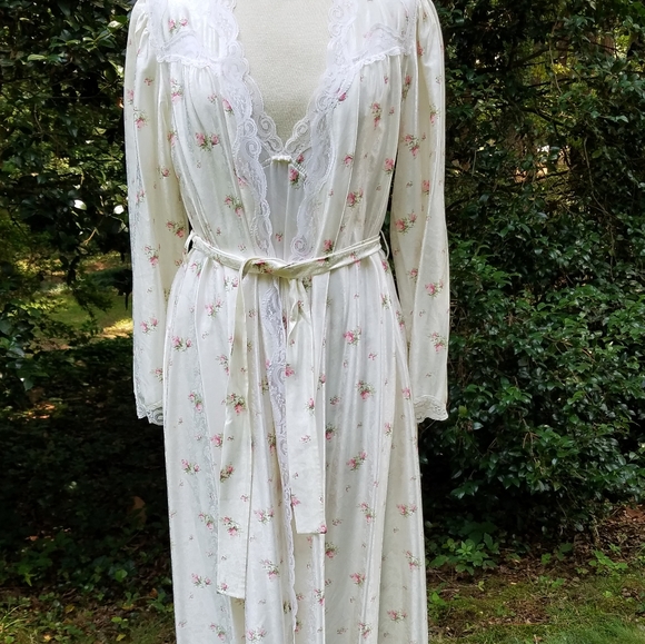 Vintage 70's Floral Robe Tom Bezduda set- Large - Picture 3 of 8
